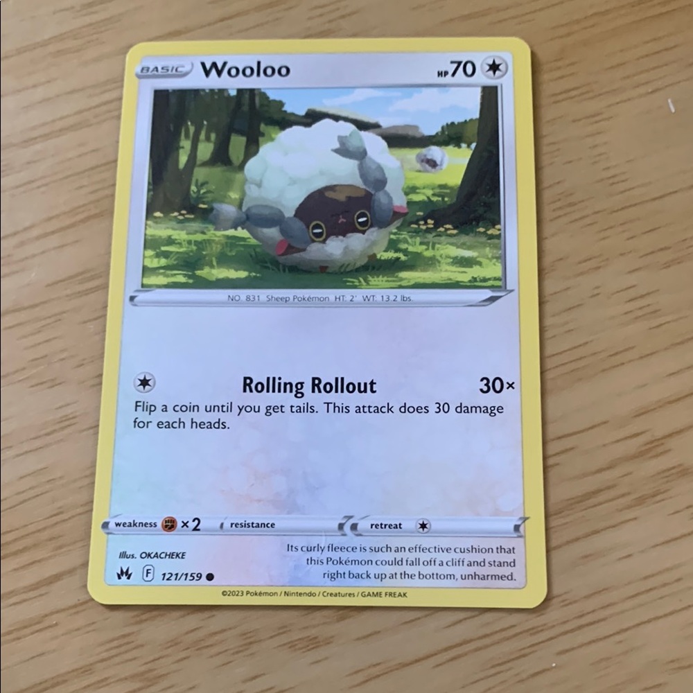Wooloo Trading Card - Yellow Border